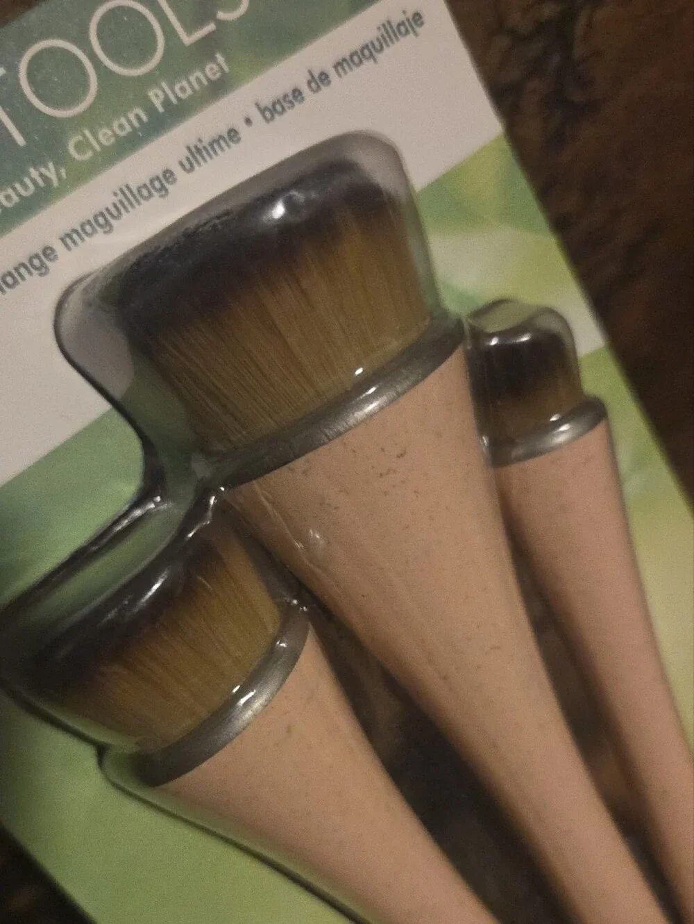 ecotools Beige Speckled 3-Piece Face Brush Set